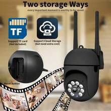 1080P HD WIFI Security Camera, Indoor 355° Night Vision Camera, Two-Way Audio Home Security Camera, 2.4G Home Security System, AI Motion Detection, Color Night Vision, HD Camera, Indoor Surveillance Camera - 黑色 - 查看 7