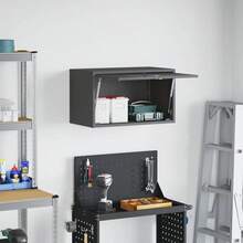 vidaXL Armadio murale per garage Nero 60 x 33 x 35 cm - nero - Visualizzare 4