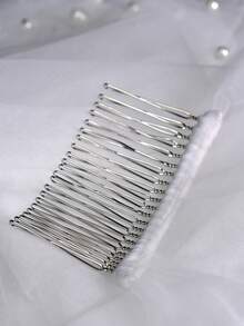 1 pièce Voile de mariée perlé à double couche, tulle de haute qualité doux, longueur cathédrale voile de mariage Waltz - A - Voir 5