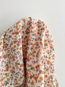 Rusttydustty Áo sơ mi dài tay xếp ly họa tiết hoa lãng mạn cổ điển, phong cách Bohemian giản dị thanh lịch, kiểu dáng ngọt ngào duyên dáng phù hợp cho các lễ hội âm nhạc, kỳ nghỉ xuân. - Màu be - Xem 8