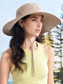 CAMEL CROWN Wide Brim Bucket Hat, Summer UV Protection Sun Hat, Denim Hat, Hiking Cap - Khaki - View 8