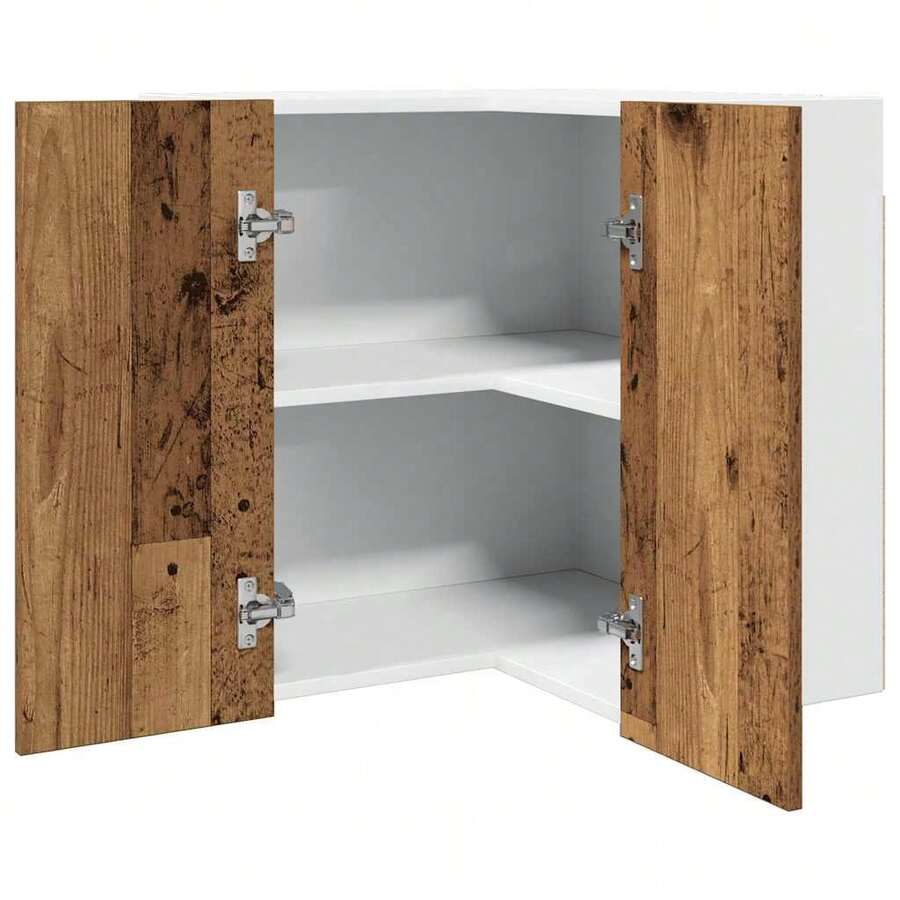 vidaXL Armário suspenso "Lyon" Bois ancien 57 x 57 x 60 cm Bois d'ingénierie - Castanho - Ver 1