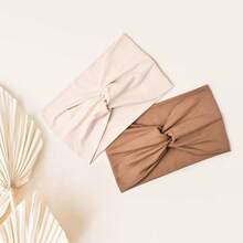 10条装女士头巾，非洲宽版发带，加大头巾，女士运动健身弹力防滑大号发带，女士头巾，优雅发饰，休闲吸汗带 - 多色 - 查看 5