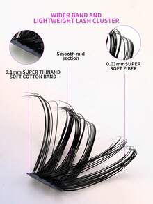 80D 8-16mm Fluffy Mink Lashes, Densely Natural Curled, Self-Adhesive False Eyelashes - Black - View 5