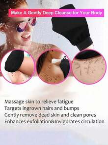 1pc Exfoliating Body Scrub Gloves, Deep Exfoliating Gloves, Make Skin Smooth And Glowing, Double-Sided Body Cleaning Towel For Spa, Massage And Body Scrubbing, Suitable For Dead Skin Removal, Suitable For Women And Men, Bath And Body Care Home Bathroom Decor Fall Decor Back To School - Multicolor - View 4