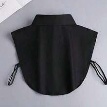 1pcs Ladies Removable Striped Shirt Collar, Pointed Fake Collar With Modest Decoration, Casual Polyester Knitted Accessories, Suitable For Spring, Autumn And Winter Minimalist Solid White False Collar - Women's Removable Pointed Shirt Extender For Bulky-Free Style. Versatile Layering Accessory For Sweaters & Blazers. Durable Polyester Knitted Piece For Daily Office And Casual Wear. - 白色 - 查看 7