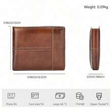 Genuine Leather RFID Anti-Theft Brush Wallet Top Layer Cowhide High-End Business Wallet Classic Fashion Multi Slot Wallet Fall Men's For Man Wallet Christmas Gifts Gift Thanksgiving Vintage Gifts For Men Wallet Purse Wallet Small Wallet Men Wallet Leather - 咖啡 - 查看 3
