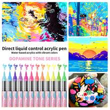 1 Peça Caneta Marcadora Acrílica, Controle Inteligente de Tinta, Conjunto de 12/24/36/48 Cores, Pintura, Grafite, Combinação de Coloração, Ferramenta de Desenho Profissional, Presente de Feriado, Essencial de Volta às Aulas - Multicolorido - Visão 9