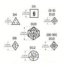 7颗装优质透明红色多面骰子套装，适用于角色扮演游戏和桌面游戏，D&D骰子，是感恩节/圣诞节/情人节的绝佳礼物，也可用作圣诞装饰品。