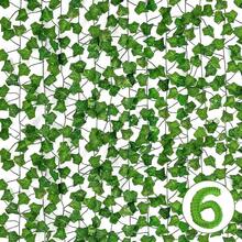 1/2/3/4/5/6 chiếc Dây leo giả lá mây, dây thường xuân xanh, kim ngân leo, nho, lá khoai lang và dây leo thường xanh thích hợp để trang trí tường phòng ngủ trong các dịp lễ hội, trang trí bàn tiệc cưới, chiếu sáng sân vườn, trang trí nhà cửa, quà tặng, sinh nhật, lễ tốt nghiệp, v.v. - Nhiều màu - Xem 3