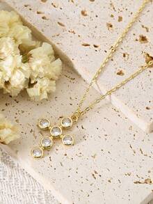 1pc Women's Cross Pendant Necklace - Fashion Religious Style Jewelry - Cross Pendant Necklace - View 8