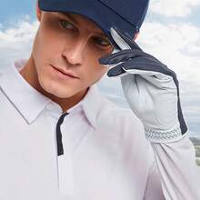 Double Pack Men's Golf Gloves, Suitable For Both Hands, Made Of High-Quality Materials With Ball Markings, Durable And Stable Grip, Anti Slip Design In The Thumb And Palm Areas, Essential For Perfect Swing, Available In Dark Blue Khaki Color - Red Left-m - View 7