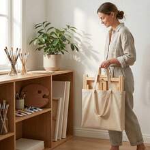 1 Pc Art Student-Specific Wooden Folding Easel With Adjustable Inclined Drawing Board, Capable Of Serving As A Drawing, Writing And Bookshelf, Portable And Stable Without Occupying Space. Made Of Durable Wood Fiber Board. - Multicolor - View 4