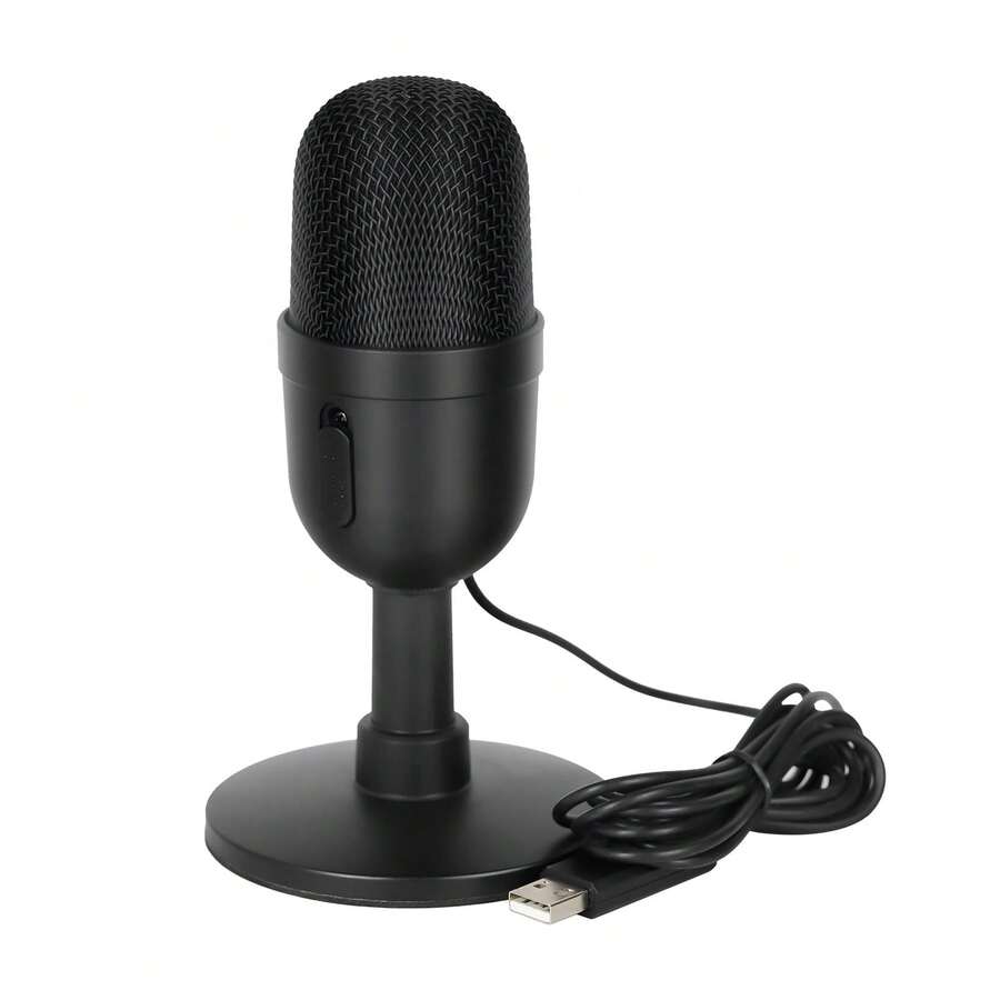 USB Microphone For PC, USB Microphone,Computer Gaming Mic, Noise Cancel, Condenser Mic For Anchor Meeting, Network Teaching, Gaming, Streaming, Podcasting - Plug-And-Play, USB-C Connector - USB - Xem 1