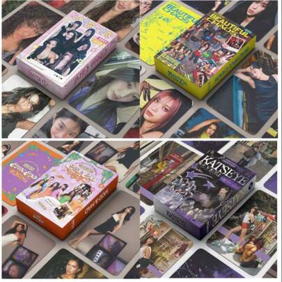 50pcs/55pcs KATSEYE 2026 "Beautiful Chaos" Tour Holographic Double-Sided Lomo Cards - MANON SOPHIA, DANIELA LARA, MEGANYOONCHAE | Idol Bookmarks, Postcards, Shiny Postcards | Essential Kpop Fan Merchandise