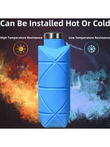 700ml Botella de agua deportiva plegable de silicona de gran capacidad, jarra de agua creativa para exteriores adecuada para viajes, deportes, oficina, actividades al aire libre, picnics y regalos para el Día de San Valentín y fiestas festivas - Multicolor - Ver 5