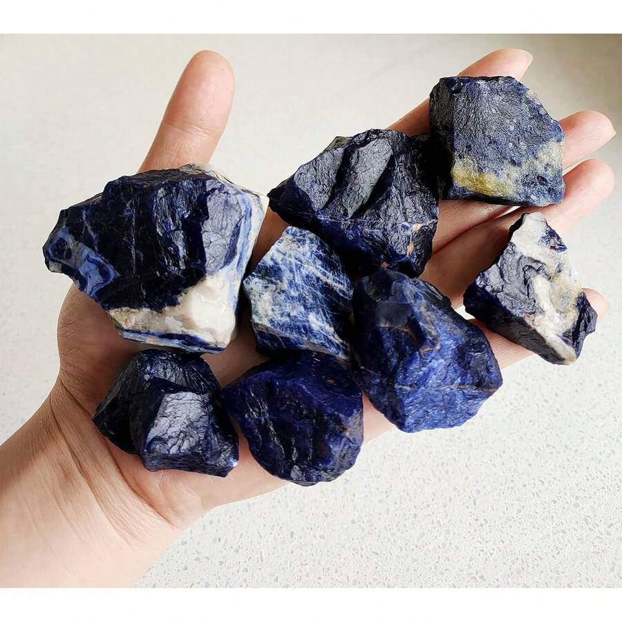 1 Lb Rough Crystals Bulk Healing Stones Tumbling, Wire Wrapping, Wicca Reiki,Meditation - Sodalite - View 1