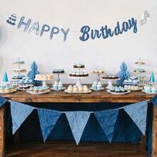 Denim And Diamonds Birthday Decoration, Denim Theme Happy Birthday Banner DIY Craft Required For Woman Girl 18th 21st 20th 30th 40th 50th Party Decoration - / - 查看 2