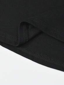 Slim Fit Color Block Long Sleeve T-Shirt For Women - Black and Gray - View 6