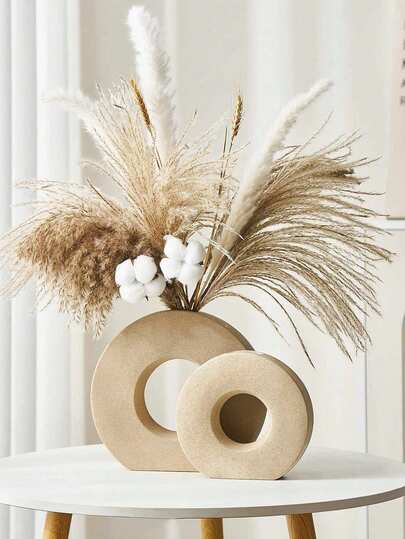 Nordic Minimalist Home Decor Vase, Wedding Centerpiece, Bohemian Donut Shaped Vase, Modern Simple Round Flower Vase For Office Desk, Living Room, Suitable For Decoration