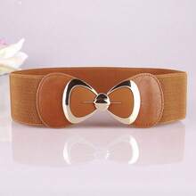 New Fashion Versatile Belt Korean Women's Belt, Bow Elastic Belt Waist Seal - 黑色 - 查看 6