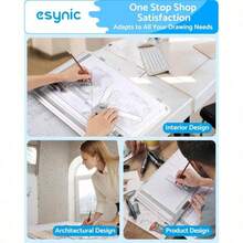 A3 Multifunction Drafting Table | Adjustable Measuring System, Angle Parallel Motion, Protractor, Paper Locator, Sliding Ruler, Anti-Slip Support Leg