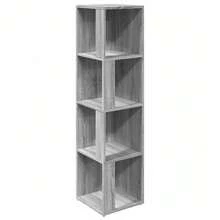 vidaXL Armoire d'angle Sonoma gris 33x33x132 cm Bois d'ingénierie - Gris - Voir 2
