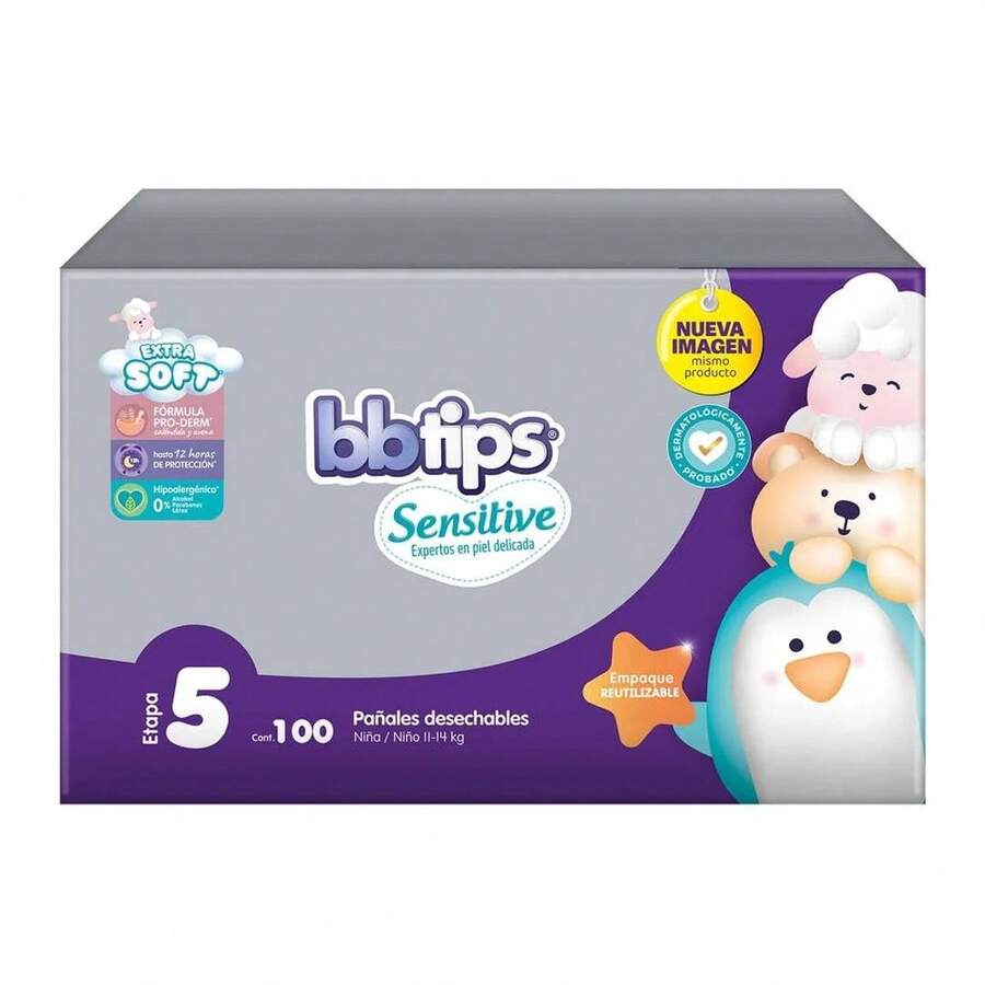 Bbtips Unisex Disposable Diaper Size 5 100 Pcs - 紫色 - 查看 1