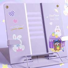 Un soporte de lectura metálico con diseños 3D de dibujos animados, de estilo múltiple para estudiantes, ajustable, que se puede extender hasta 510 mm, compacto y fácil de almacenar, puede sostener libros, partituras, teléfonos móviles, tabletas, etc. - Multicolor - Ver 11