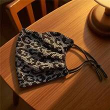 High-Quality Leopard Print Warm & Windproof Face Mask, Double-Layer Elastic Breathable Adult Protective Dust Mask, Suitable For Autumn/Winter, Breathable, Dust-Proof, Cycling Use