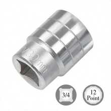 21pcs 3/4" Dr Socket Set 19-50mm 12 Point Sockets Ratchets Extension Ratchet - Silvery - View 9