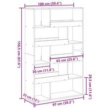 vidaXL Biblioteca chêne sonoma 100x33x156,5 cm ingeniería de la madera - Marrón - Ver 9