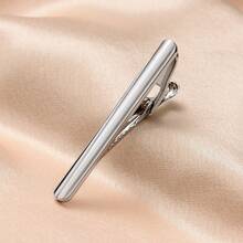 4 件套简约金色、黑色、银色拉丝铜合金领带夹，男士商务正装衬衫及西装配饰