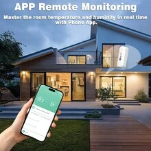 涂鸦智能WiFi温湿度传感器，兼容谷歌助手和Alexa。用手机即可查看温湿度。测量精准。