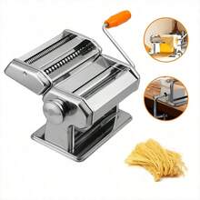 Pasta Maker Machine, Manual Pasta Machines With 7 Adjustable Thickness Settings & 2 Width For Making Homemade Spaghetti, Fettuccini, Lasagna, Or Dumpling Skins, Easy To Clean - Silver - View 1