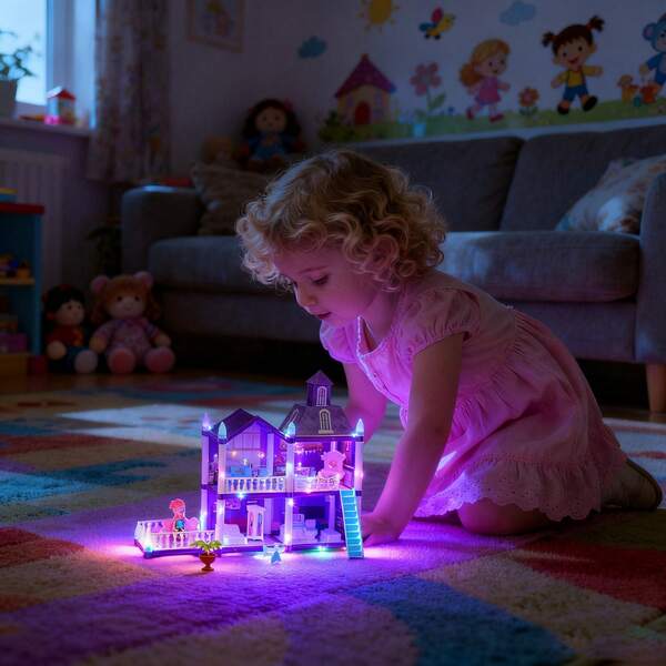 Purple DIY Dollhouse Castle Playset (6+) - 4-House Design With 2 Dolls Included,Girls Princess Castle Villa Dollhouse, DIY Assembly Playhouse Model, Educational Pretend Play Doll House Toy-Interactive Play Toy For Kids , Perfect Birthday/Christmas/New Year /Holiday/Easter Gift