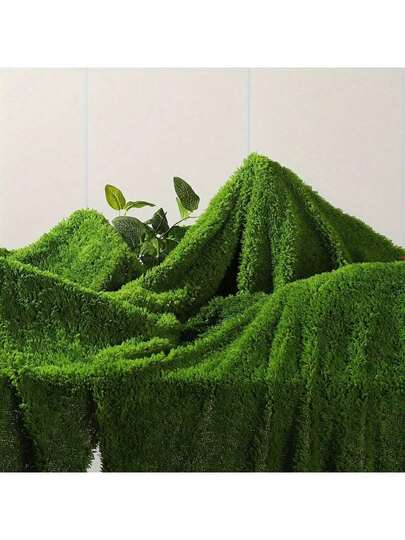 1pc Artificial Moss, Realistic Moss Made Of Soft And Breathable Polyester Fabric, Faux Green Plant, Suitable For Flower Arranging, Outdoor Landscape Moss Mat, Home Decor, Exhibition Background Decor, Micro Landscape, Etc.