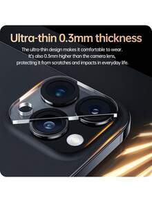 Yezodawee Bộ 4 miếng dán bảo vệ ống kính camera, kính cường lực 9H chống trầy xước cho iPhone 16/14 Pro Max, 15 Pro Max, 16 Pro Max, 14 Pro, 13, 15 Plus - Trong sáng - Xem 4