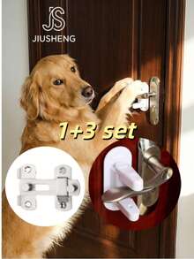 1个安全门锁 - 防误开锁装置，带背胶，多功能门闩锁，适用于门和把手，防止意外事故，增强家居安全，耐用塑料结构 - 易于安装，无需钻孔的粘性门把手锁，确保室内门安全（颜色随机） - 彩色 - 查看 16