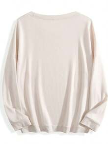 Women's Casual "PARKE" Letter Print Loose Pullover Sweatshirt, Encountering Lazy Fashion.2026 New Y2Y Style Casual Women's Sweatshirt - Versatile For Sports, Leisure, And Everyday Wear - 杏色 - 查看 4