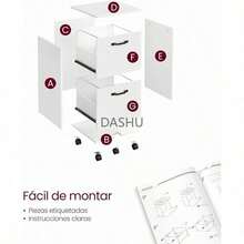 Office Cabinet, Mueble Archivador de 2 Cajones, Archivador Móvil, Soporte Impresora, para Documentos de Tamaño A4, Carta, Carpetas, Blanco MOFC040W46V1 - Blanco - Ver 9