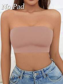 Áo ngực không dây mùa hè cho nữ, áo ống, áo lót bralette, bộ đồ lót, áo quây, áo hở lưng, áo tank top. - Hồng - Xem 2