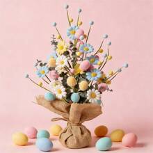 Plantas artificiales, huevos de Pascua realistas, plantas falsas, decoración de interiores, regalo para la ventana del porche. - Amarillo - Ver 2