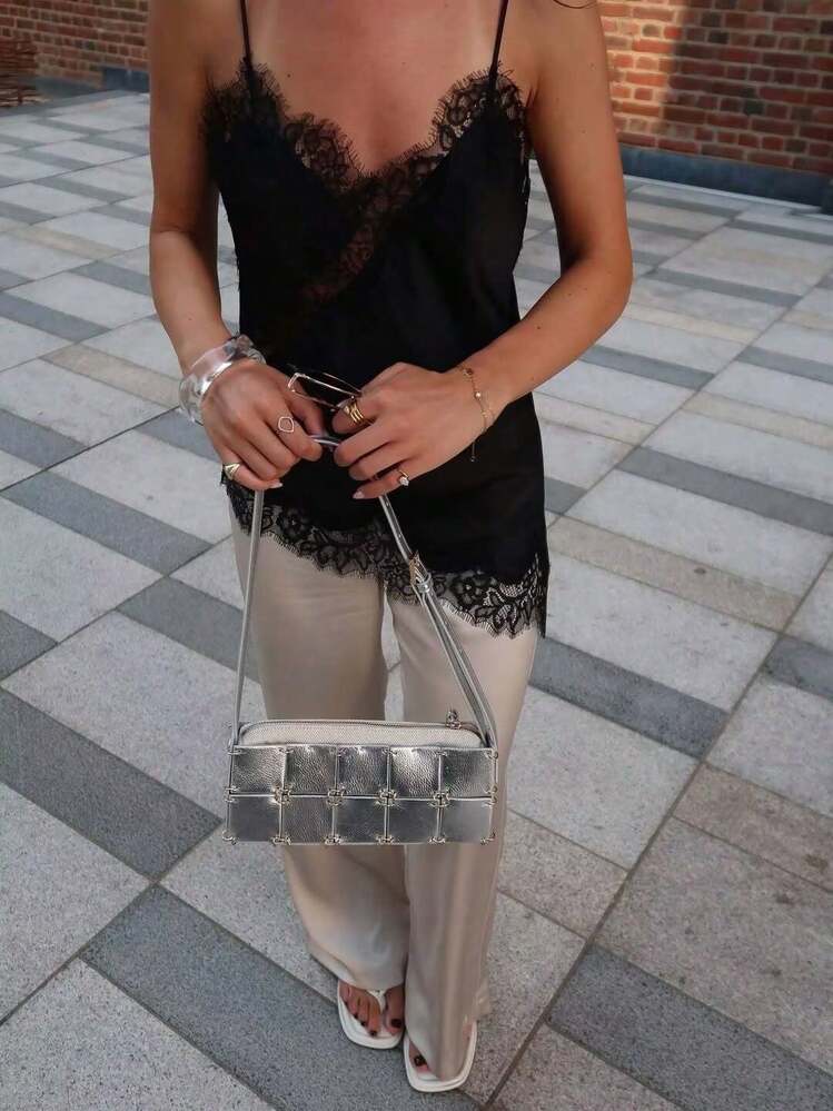 Seelio New Women's Fashion European And American Style Lace Decorative Sexy Lingerie-Style Top - Black - View 5