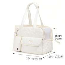 Transportín pequeño para mascotas para conejo y hámster - Bolsa plegable y transpirable con 3 lados de malla, 3 bolsillos, correa acolchada y antiescape para viajes y paseos veterinarios - Multicolor - Ver 4