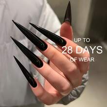 1Pc Hassleless Nail Gel, 15ml Gel Nail Polish, Matching Bottle And Color, Removable Gel Nail Polish Set, Salon-Quality Results, A Must-Have For Women's At-Home DIY Manicures. - 黑色 - 查看 1