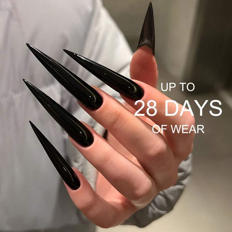 1Pc Hassleless Nail Gel, 15ml Gel Nail Polish, Matching Bottle And Color, Removable Gel Nail Polish Set, Salon-Quality Results, A Must-Have For Women's At-Home DIY Manicures. - 黑色 - 查看 1