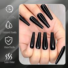 1Pc Hassleless Nail Gel, 15ml Gel Nail Polish, Matching Bottle And Color, Removable Gel Nail Polish Set, Salon-Quality Results, A Must-Have For Women's At-Home DIY Manicures. - 黑色 - 查看 4