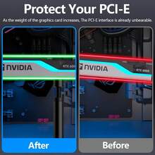 Magnetic Vertical GPU Mounting Bracket - Professional Balanced Aluminum Alloy Material, Adjustable Height, Rotatable And Extendable, Suitable For Custom PC Case GPU Bracket - Black - View 10