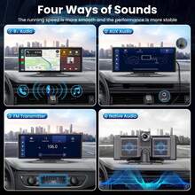 4K Ultra HD Dual-Camera DVR With Voice Control - 10.26 Inch Large Screen, Wireless CarPlay & Android Auto, 1080p Rear Camera, Loop Recording, WiFi, Call & Navigation, FM/AUX, Easy Stick-On Mount, Includes 64GB Memory Card - Perfect For All Vehicles - 後退 - 查看 5